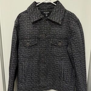 Balmain Black & Gray Geometric Logo Jacket